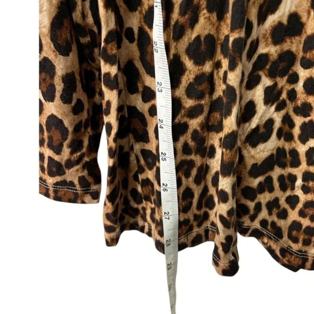 Torrid 1 Brown Leopard Print Long Sleeve Scoop Neck Super Soft Top‎ Mobwife